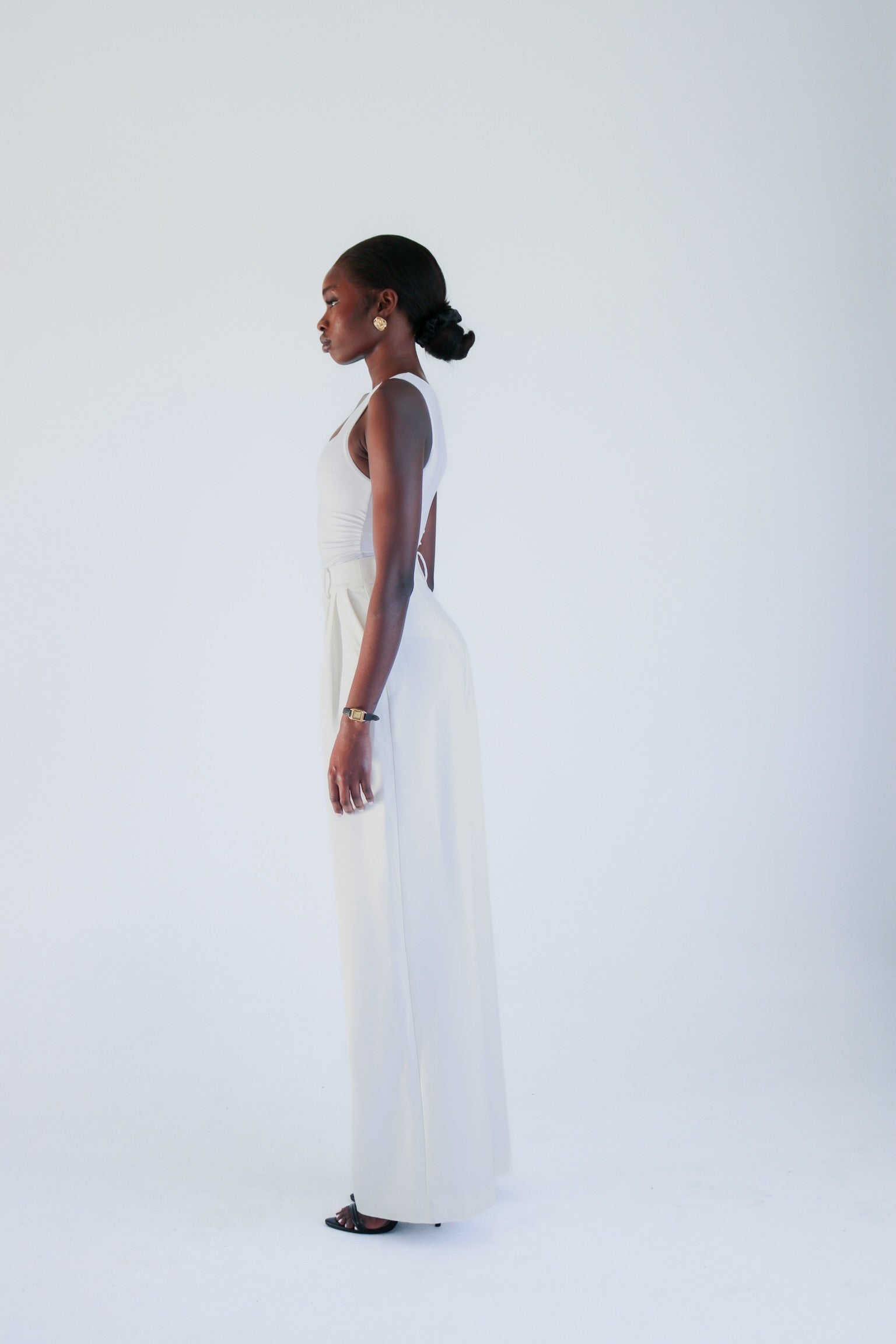 Victoria Wide Leg Pants (White)