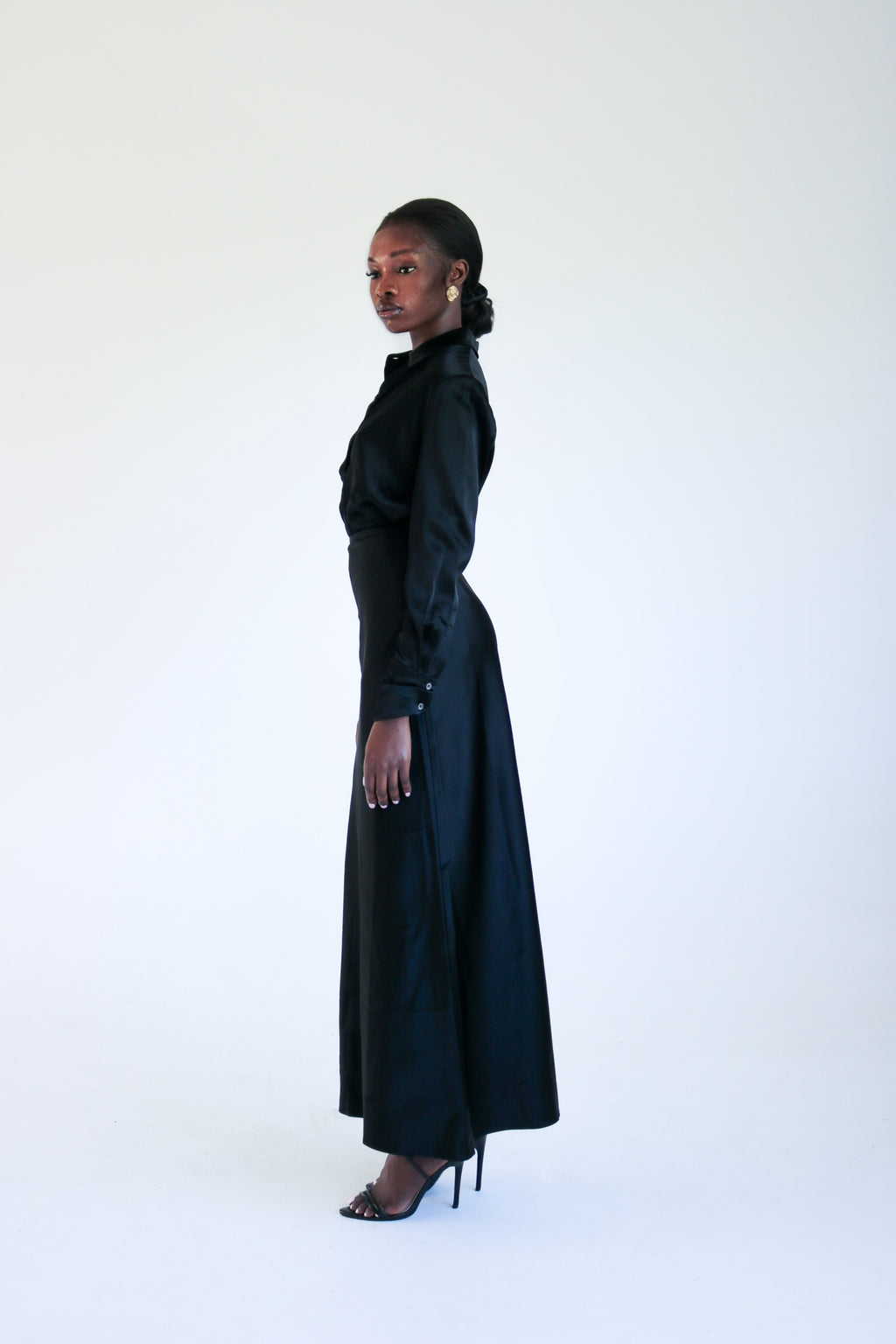 The Josephine Satin Skirt (Black)